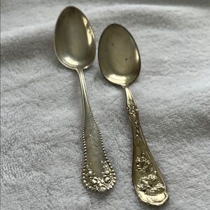 Vintage Floral Silver Spoon Set